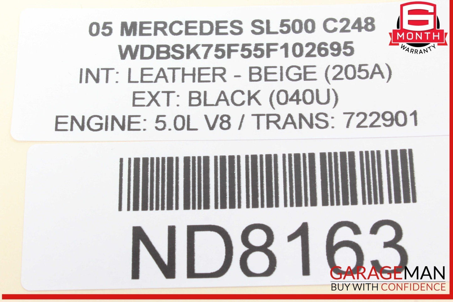 03-12 Mercedes R230 SL500 SL55 AMG SL550 Rear SAM Fuse Box Relay Module OEM