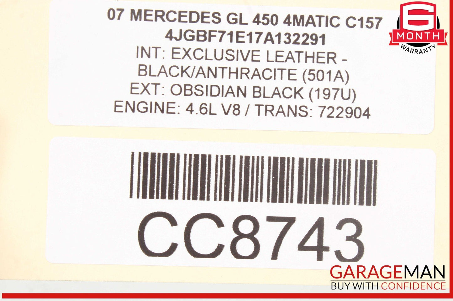06-12 Mercedes X164 GL450 ML63 AMG Front Right Headlight Support Bracket OEM