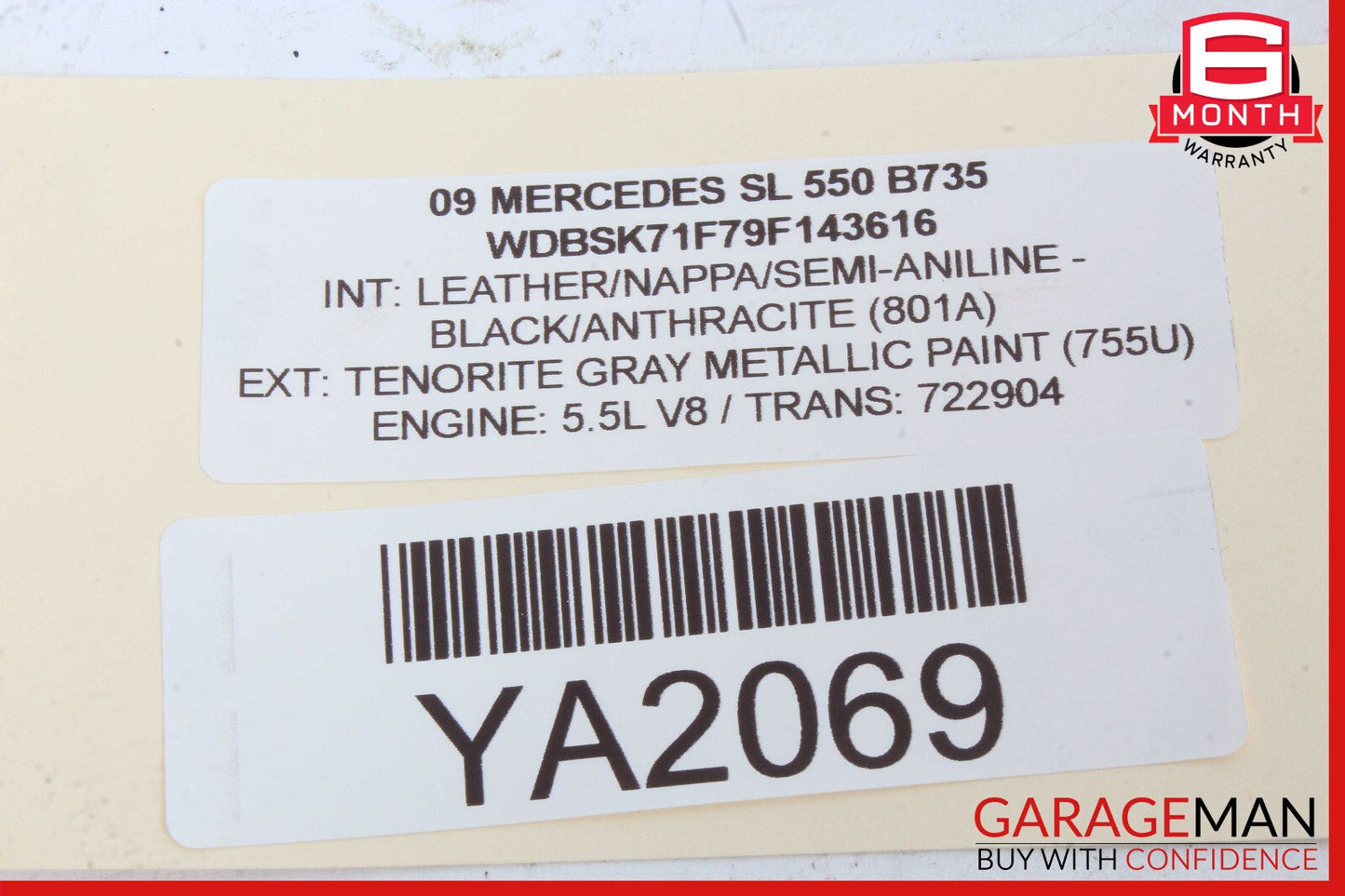 03-12 Mercedes R230 SL550 Front Right Side Door Window Regulator Motor OEM