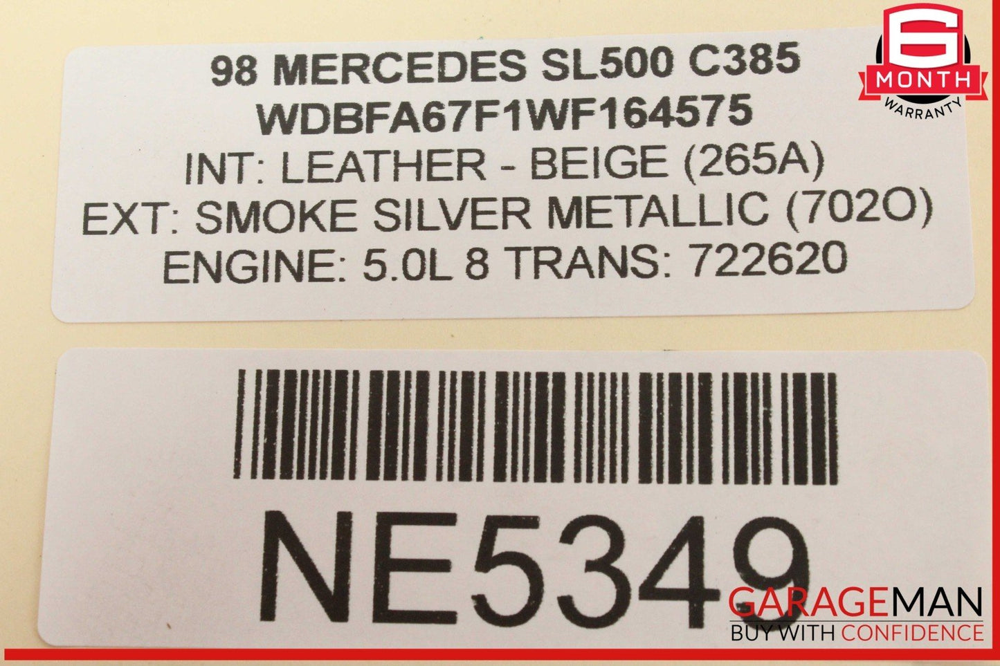 94-02 Mercedes R129 SL500 SL320 SL600 Central Locking Mechanism 1298003075 OEM