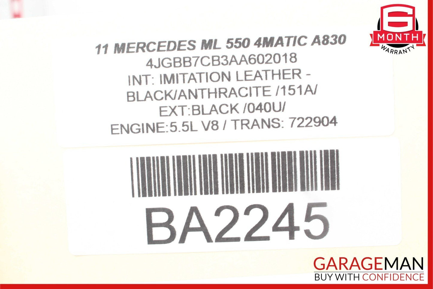 06-12 Mercedes W164 ML550 Front Left Side Seat Belt Seatbelt Retractor Black OEM