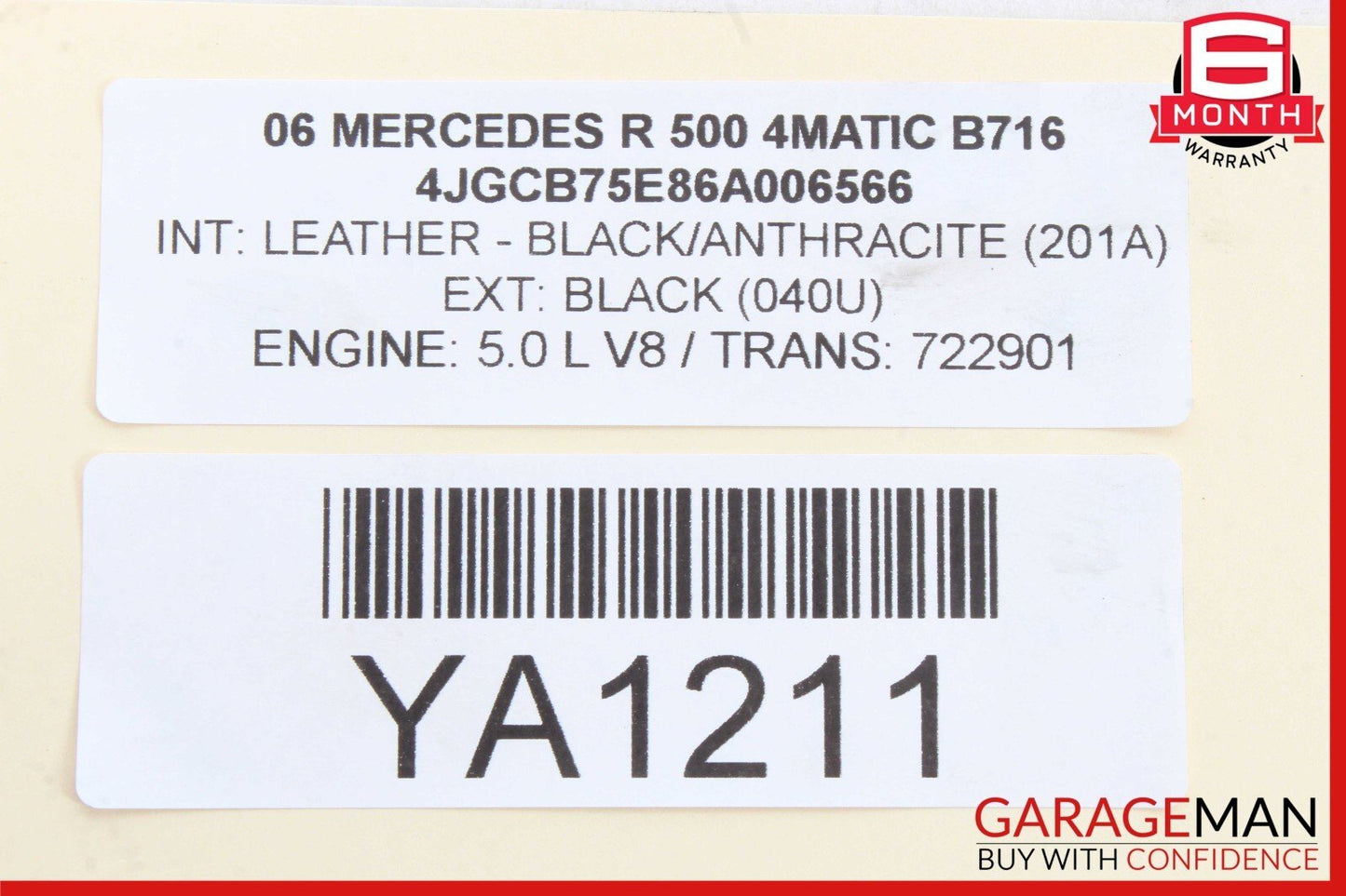 06-12 Mercedes W164 ML350 GL450 Window Regulator Motor Front Right Side OEM