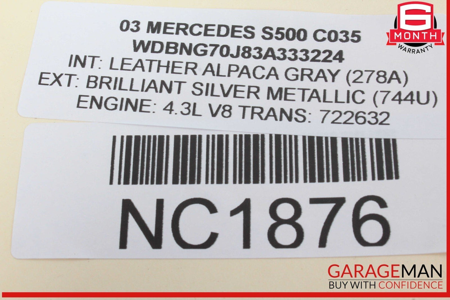 03-06 Mercedes W220 S500 Rear Right Passenger Side Seat Belt Seatbelt Retractor