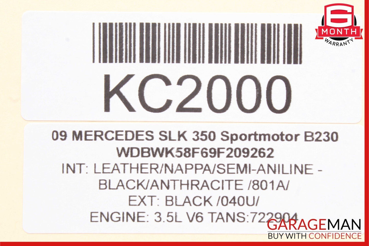 05-18 Mercedes C250 SLK350 CLS550 E350 Seat Control Vacuum Pump 0008003348 OEM