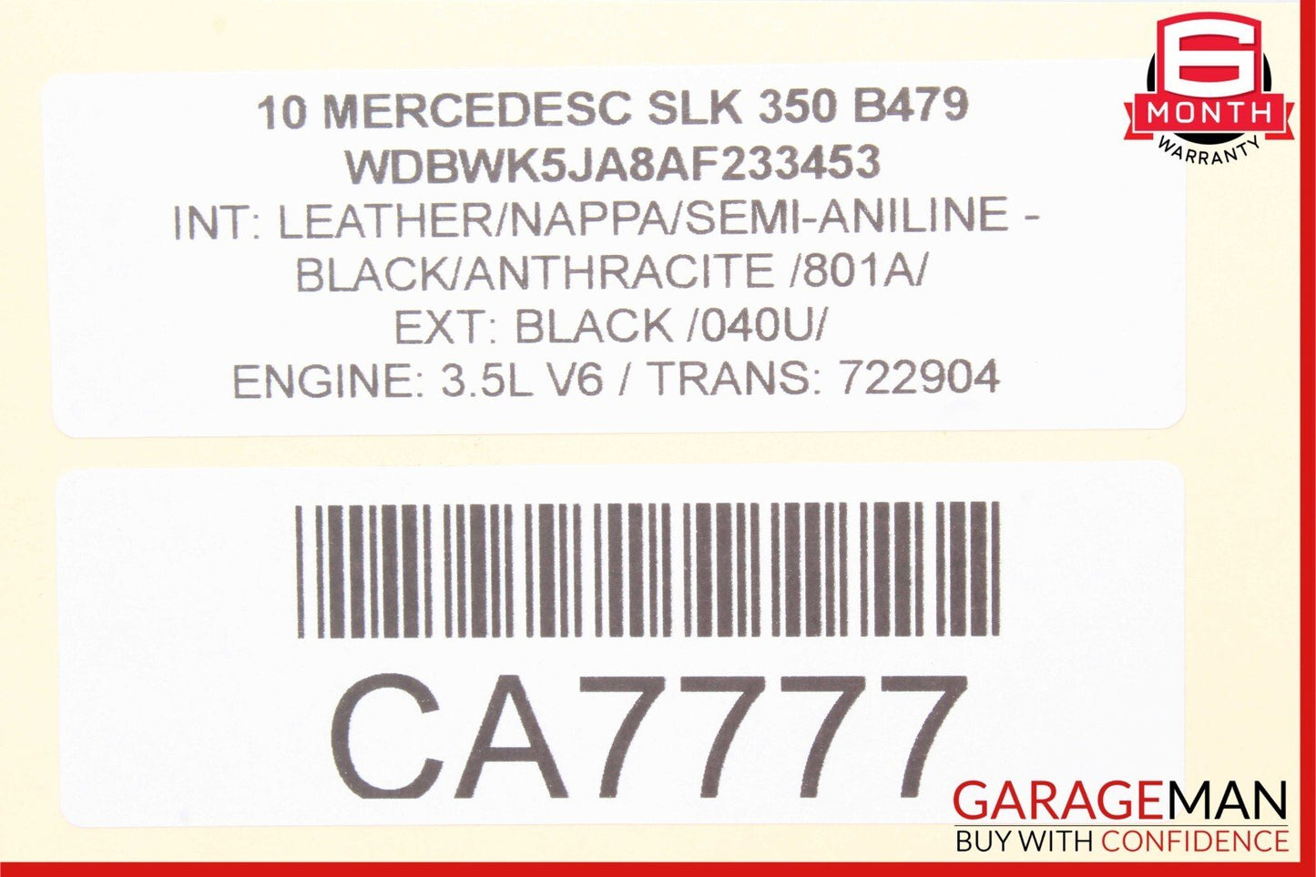 05-11 Mercedes R171 SLK300 SLK350 Front Right Side Exterior Door Handle Black