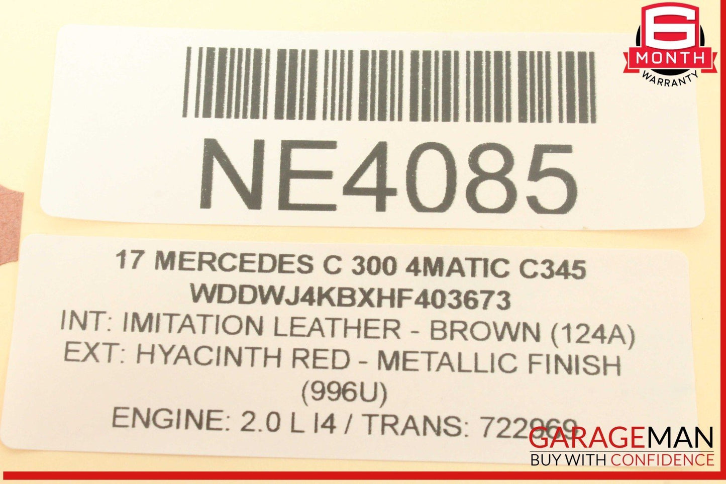 15-20 Mercedes W205 C300 4MATIC Rear Left or Right Upper Control Arm OEM
