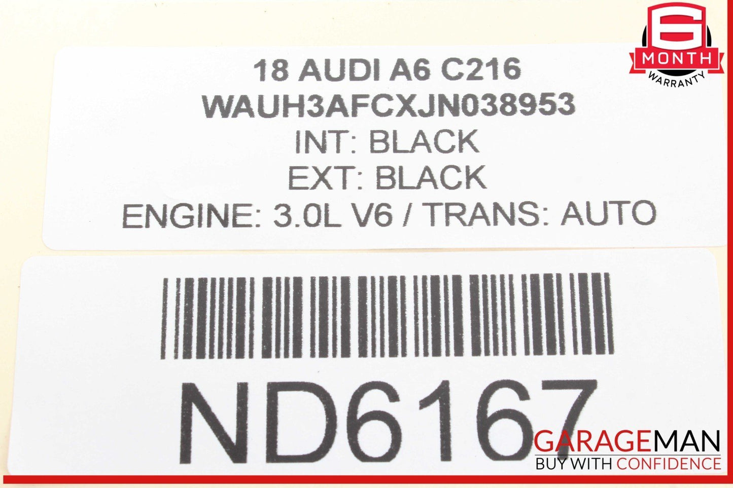 16-18 Audi A6 S6 Front Left or Front Right Side Head Rest Headrest Black OEM