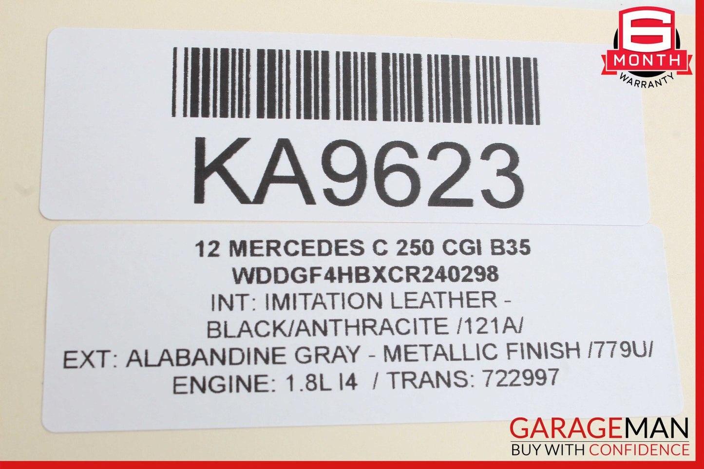 08-15 Mercedes W204 C250 C300 Center Console Ashtray Ash Tray Rear Black OEM