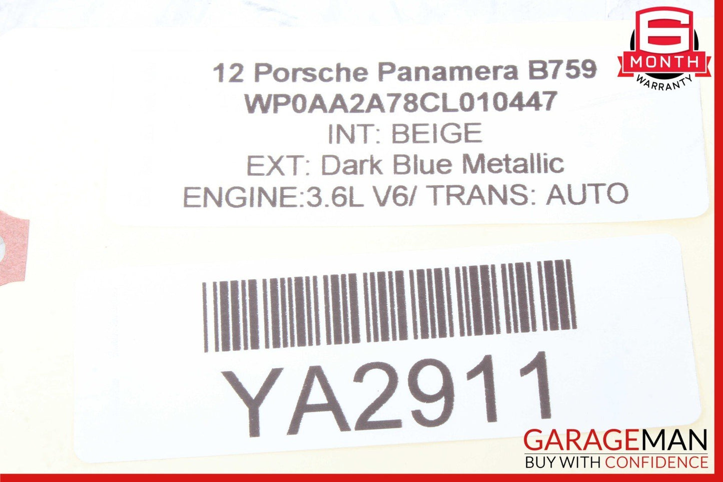 10-16 Porsche Panamera 970 Rear Left Side Door Window Regulator Motor Unit