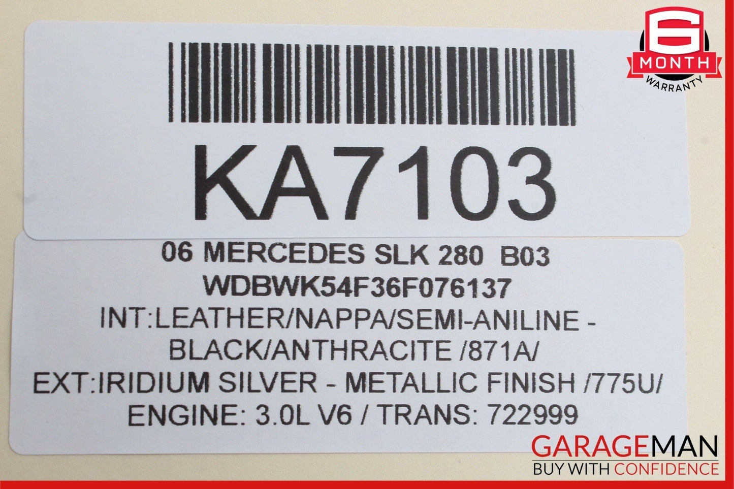 05-11 Mercedes R171 SLK280 SLK350 Right or Left Side Air AC Vent Dash Black OEM