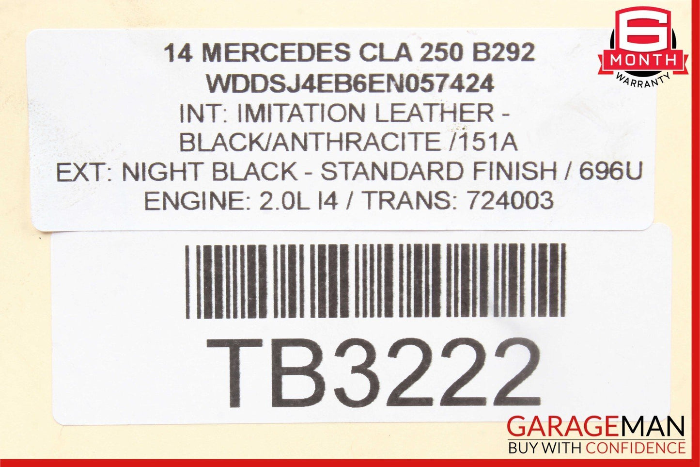14-18 Mercedes W117 CLA250 Front Left Driver Side Axle Shaft Driveshaft OEM