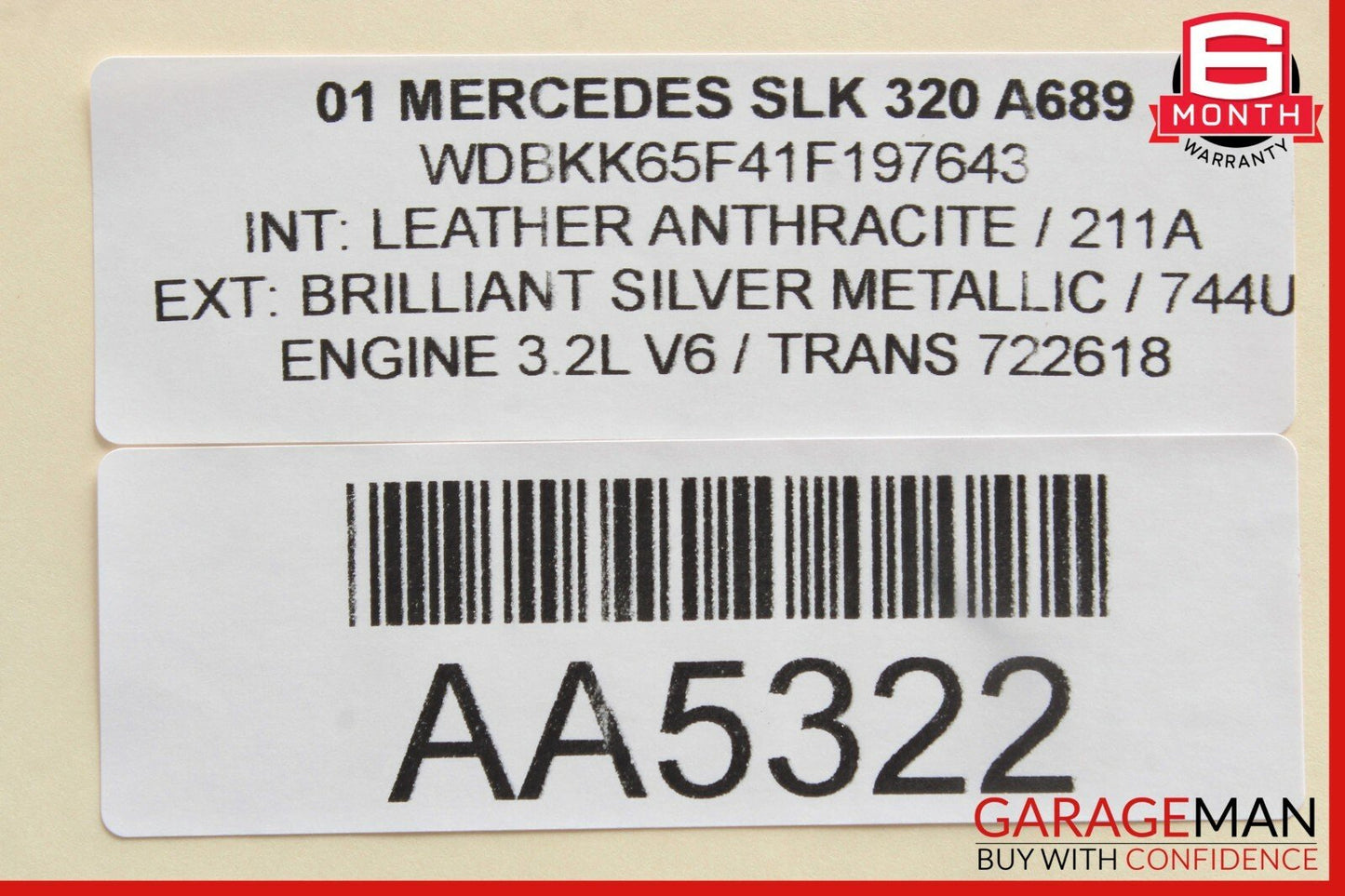 97-04 Mercedes R170 SLK230 SLK320 Front Right Side Lower Control Arm 1703300207