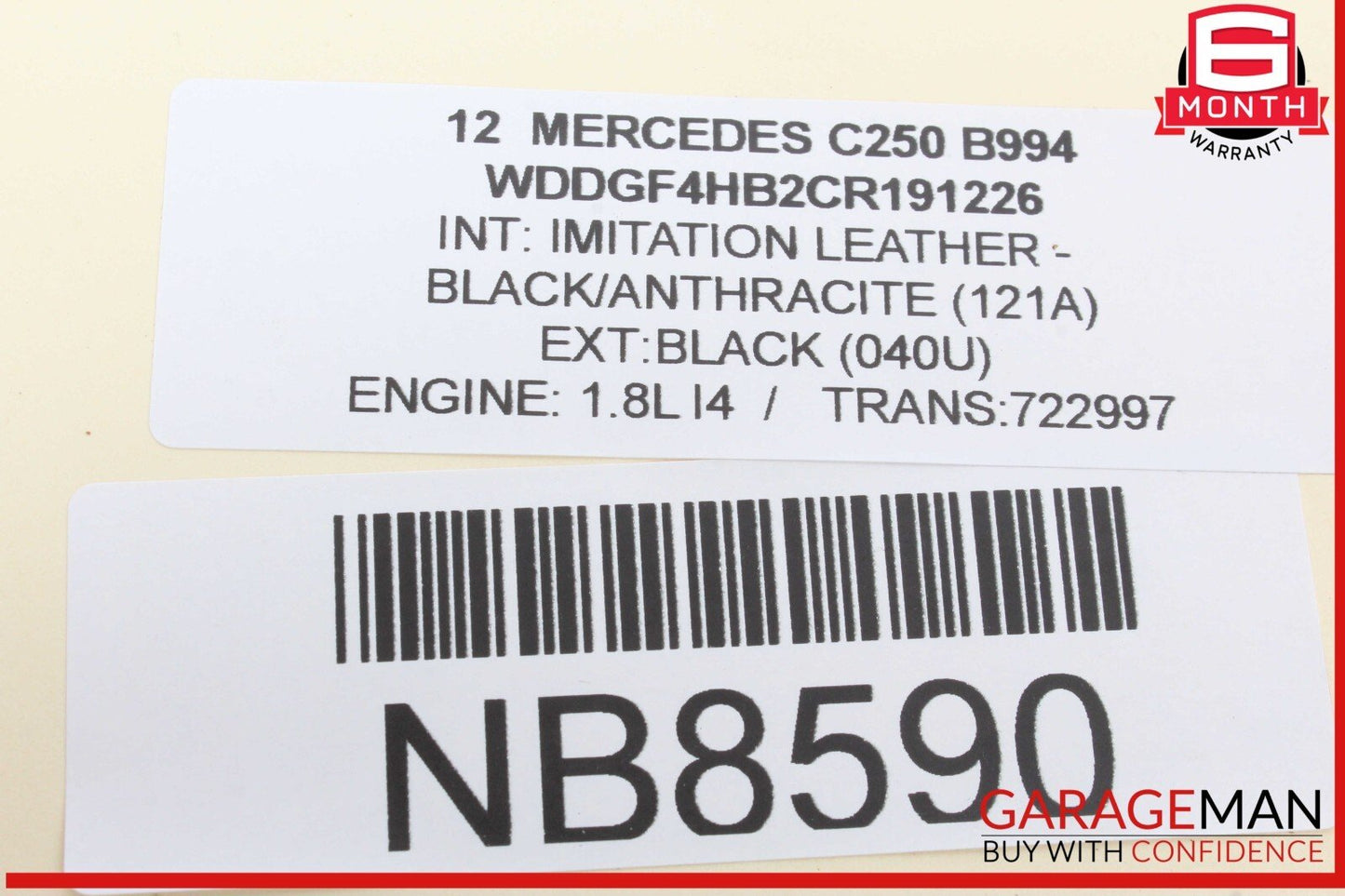 12-14 Mercedes W204 C250 C350 C63 Front Left Side Seat Belt Retractor Black