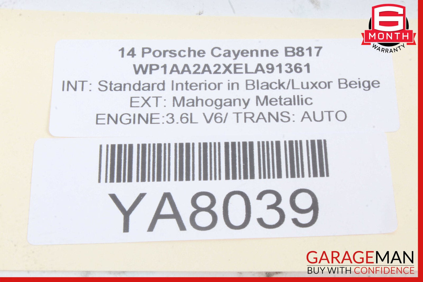 11-17 Porsche Cayenne S 958 Rear Left Side Door Window Regulator Motor Unit OEM