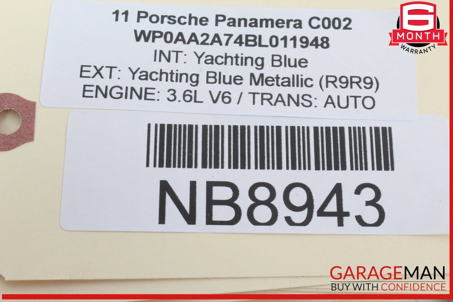 10-16 Porsche Panamera 970 Left Side Roof Curtain Airbag Air Bag 97080309101 OEM