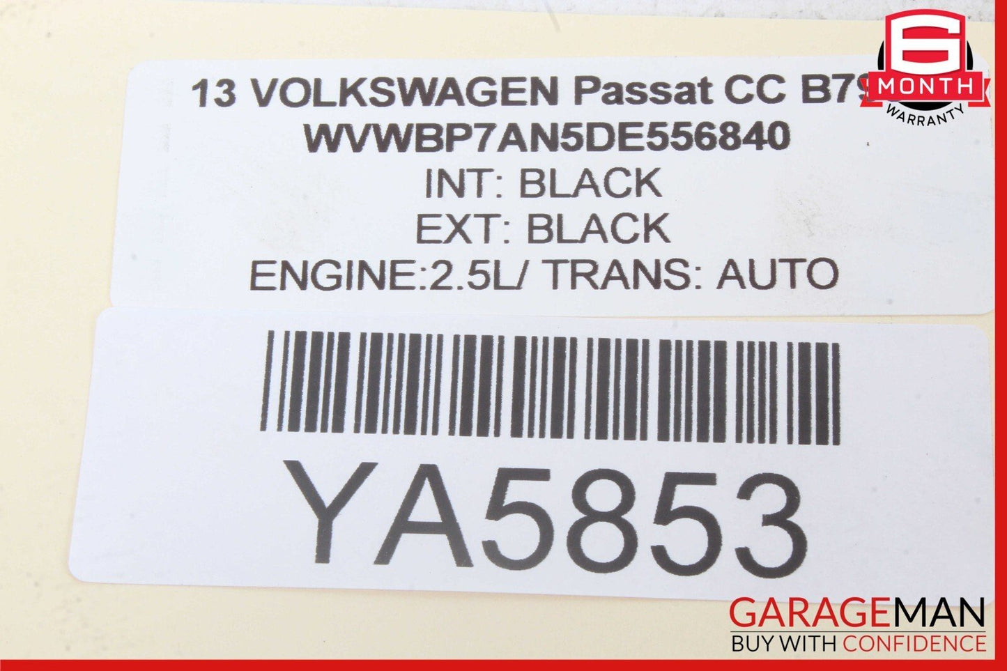 09-17 Volkswagen CC Rear Right Passenger Side Door Quarter Window Glass OEM