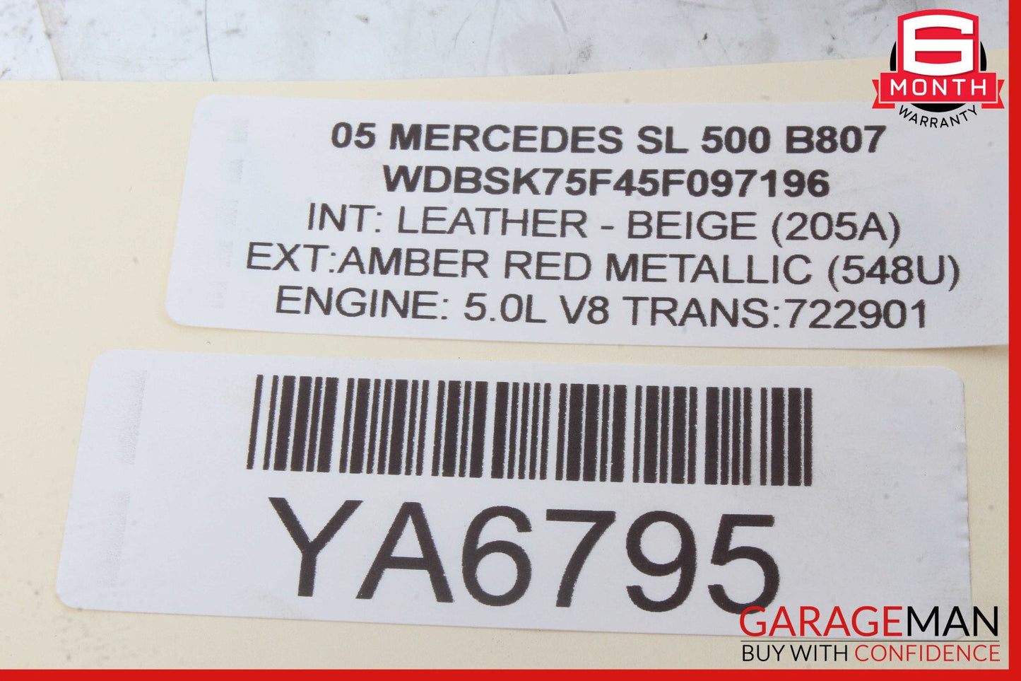 03-12 Mercedes R230 SL500 Convertible Right Trunk Frame Lock Cylinder Bracket