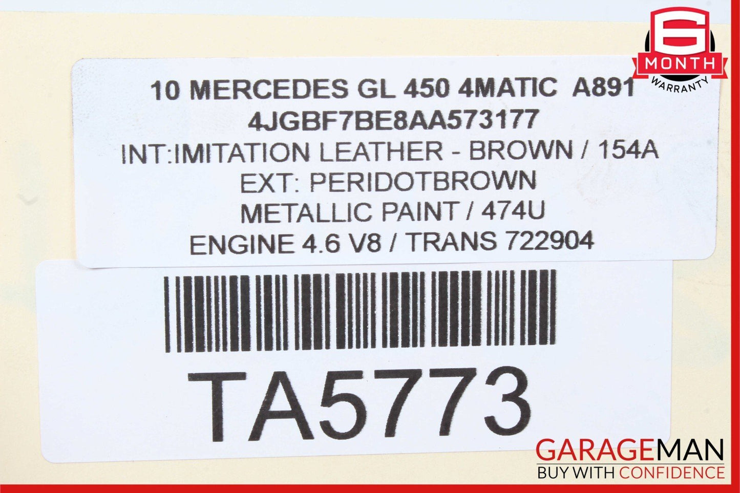 06-12 Mercedes X164 GL450 ML350 4Matic Front Drive Shaft Driveshaft Axle OEM