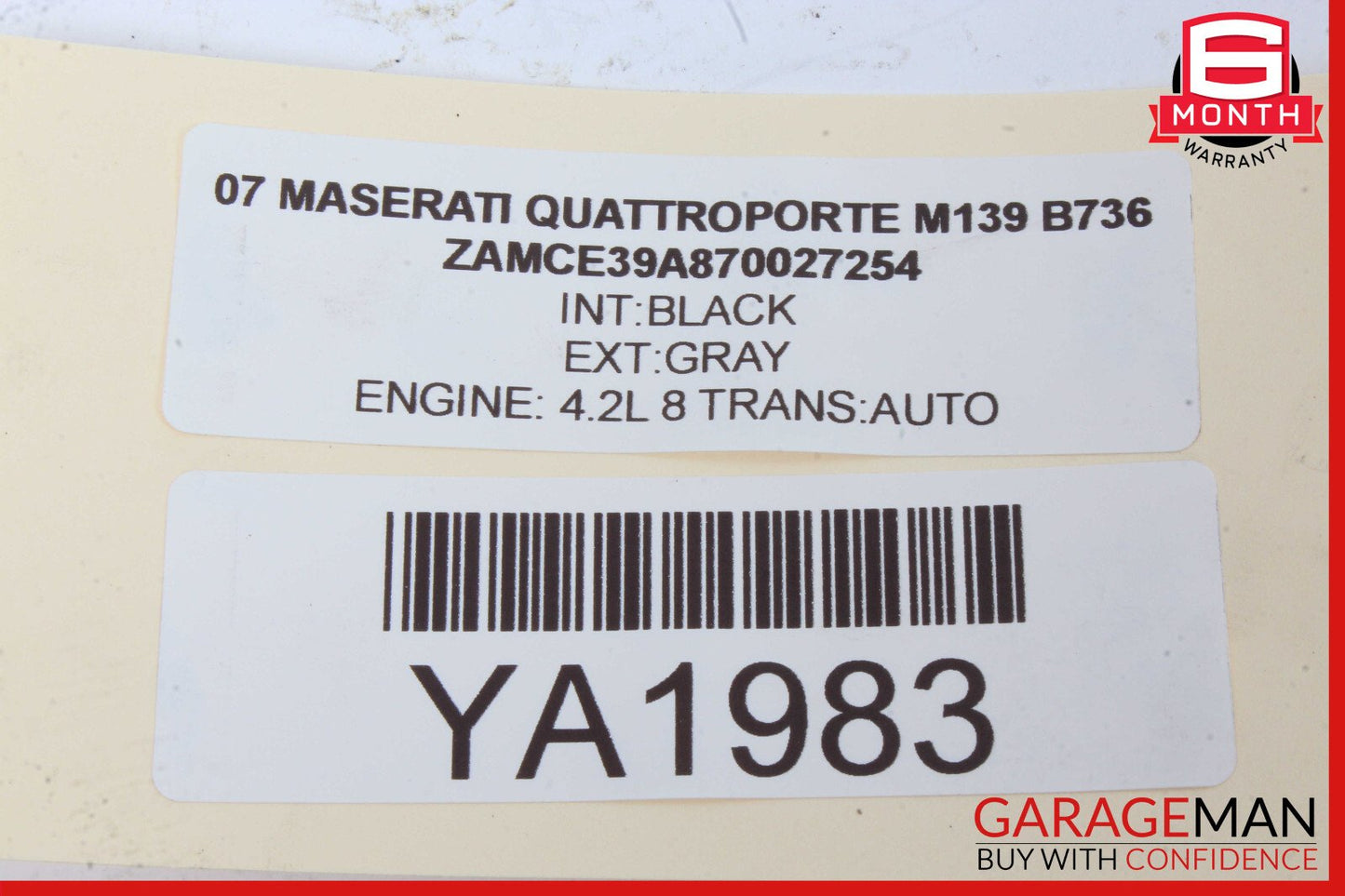 03-13 Maserati Quattroporte M139 Rear Right Side Door Lock Latch Actuator OEM
