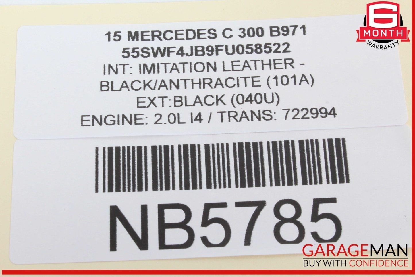 15-20 Mercedes W205 C300 Rear Right Exterior Door Handle Keyless Go OEM
