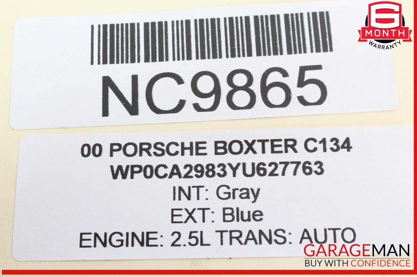 97-04 Porsche Boxster 986 Fuel Injection Rail w/ Injectors 99611003503 OEM