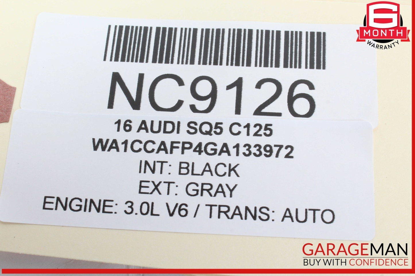 14-17 Audi SQ5 Rear Left Driver Side Exterior Door Handle Gray OEM