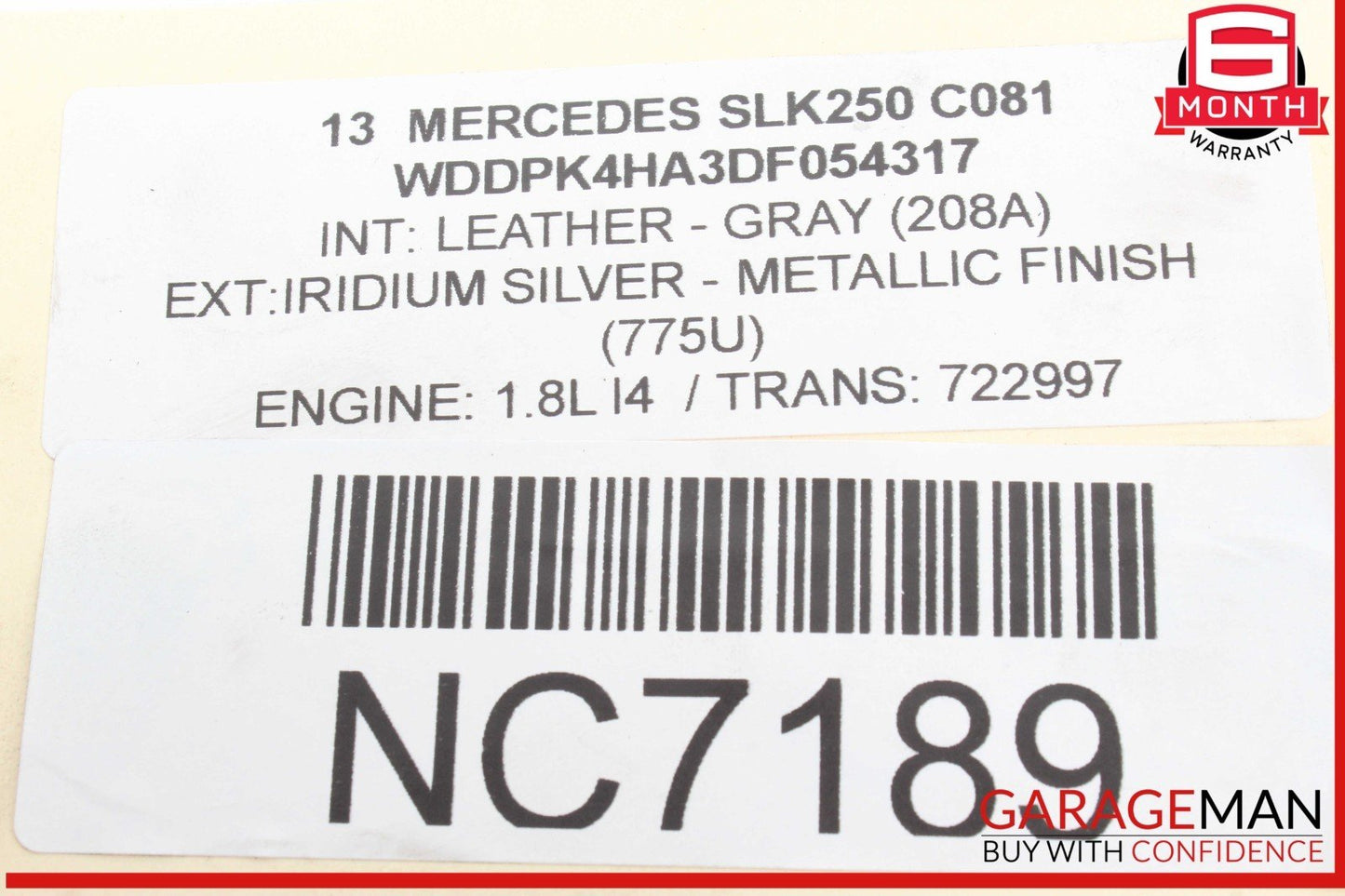 08-17 Mercedes R172 SLK250 E400 Front Left Side Lower Control Arm RWD OEM