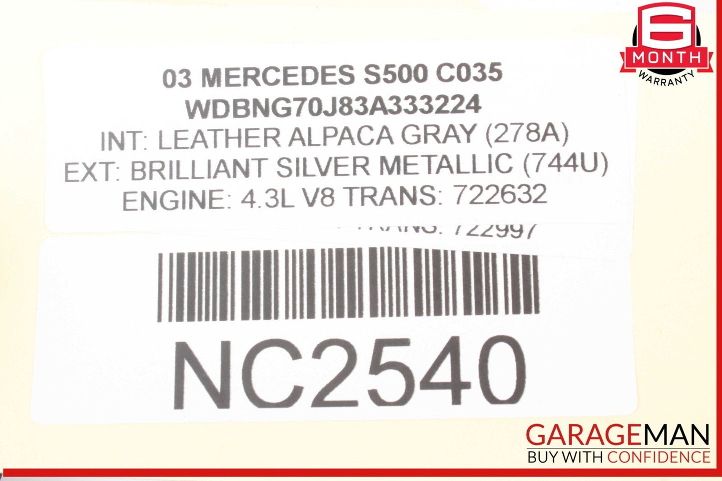 03-06 Mercedes W220 S500 S430 S600 Front Right Side Seat Control Module Unit OEM