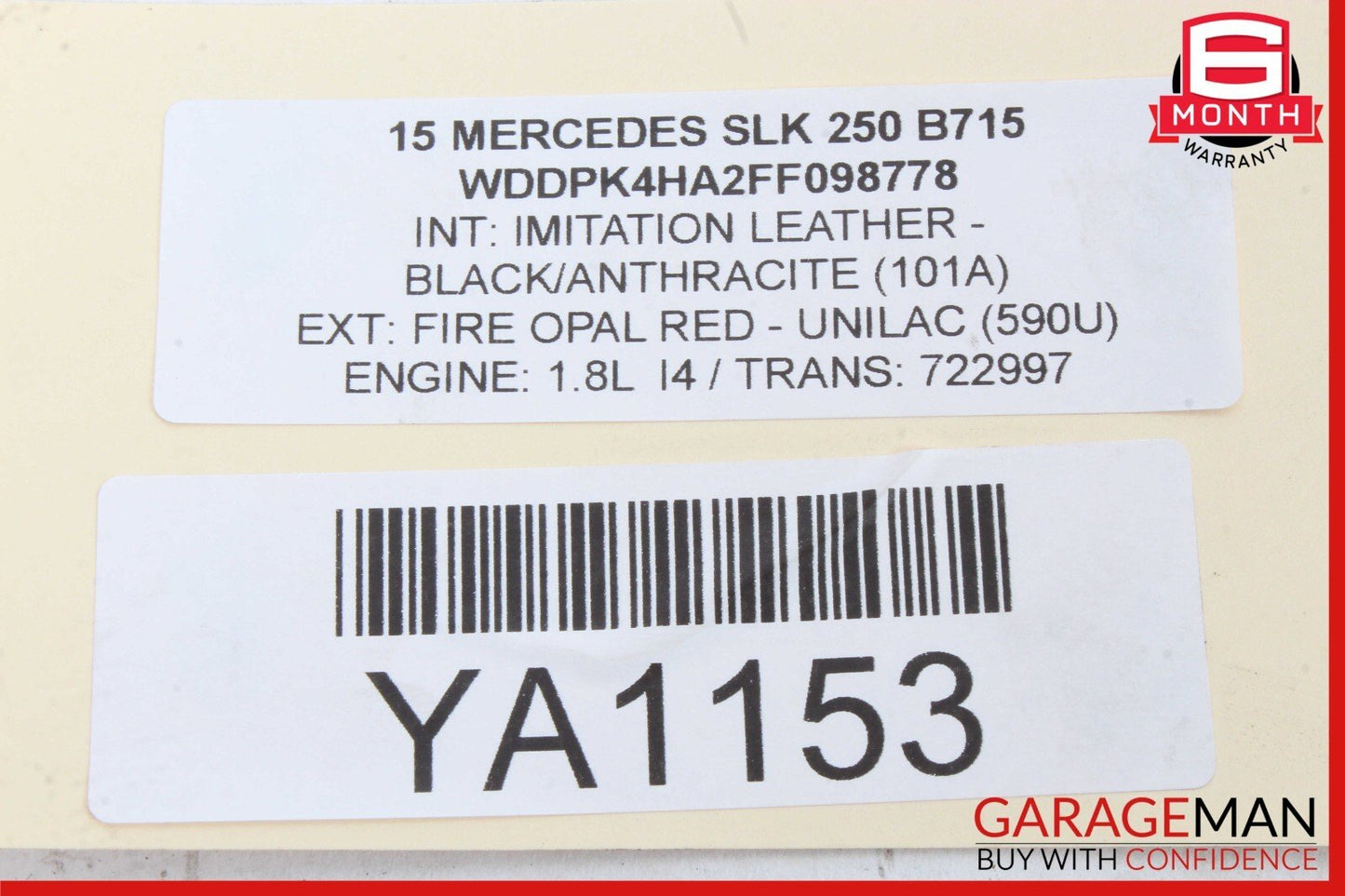 12-20 Mercedes R172 SLK350 SLK250 Convertible Trunk Right Assist Lift Cylinder