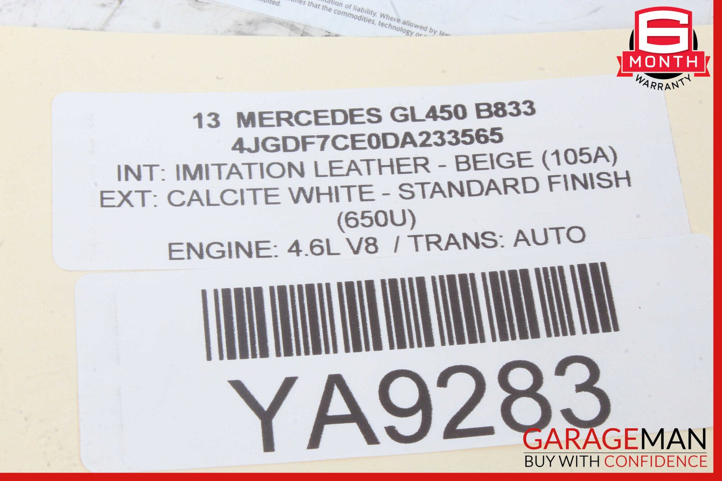 12-19 Mercedes X166 GL450 Window Regulator Motor Rear Right Side OEM