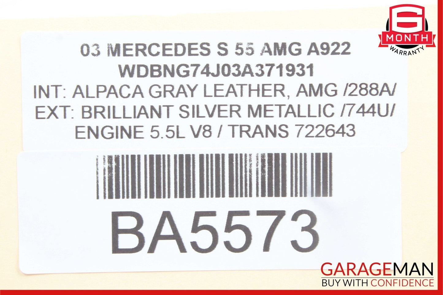 00-06 Mercedes W220 S55 AMG Front Right Side Window Regulator Motor Unit OEM