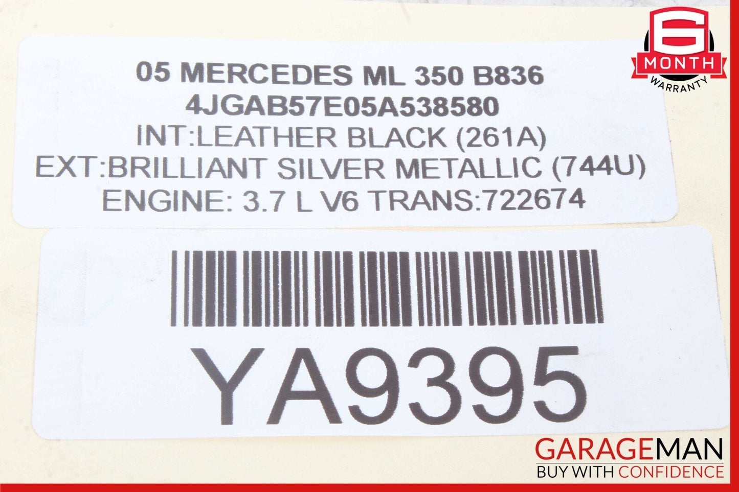 98-05 Mercedes W163 ML350 ML500 Rear Left Side Door Window Regulator Motor Unit