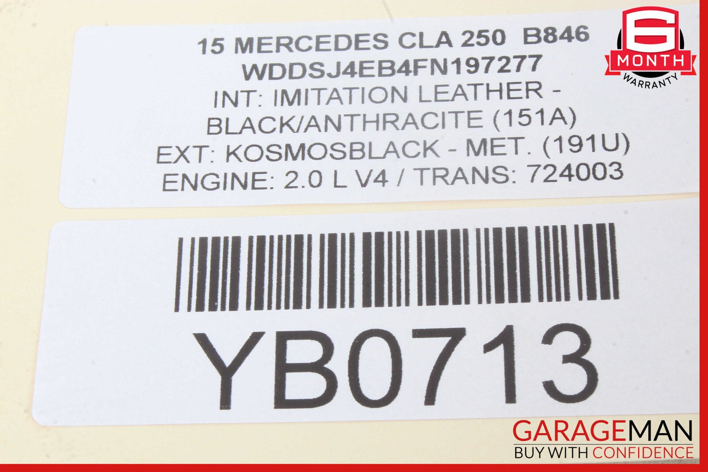 14-18 Mercedes W117 CLA250 Front Left Driver Side Door Window Regulator Motor
