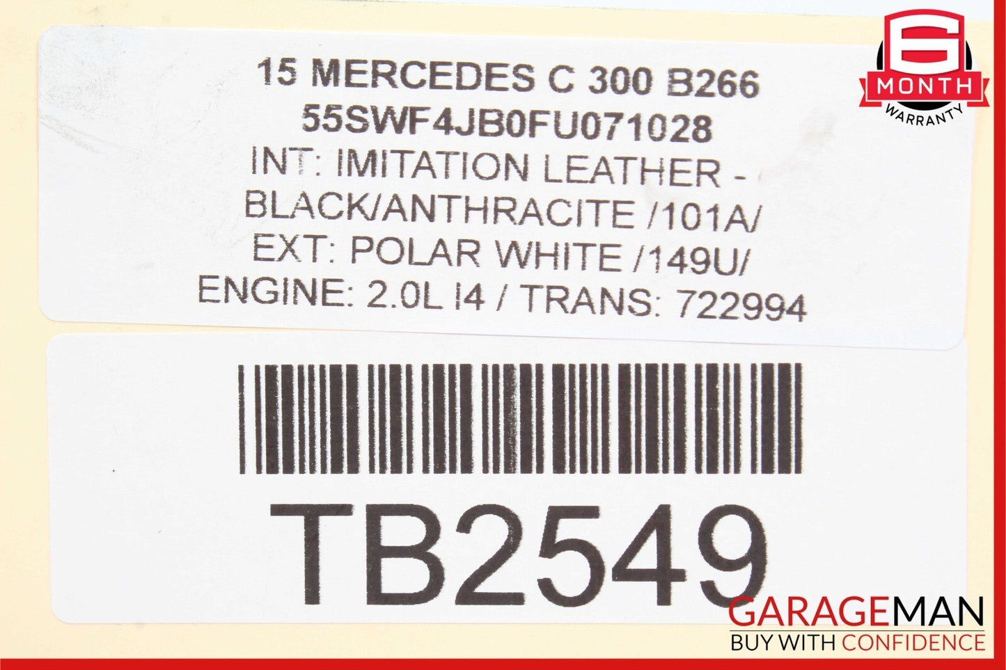 15-20 Mercedes R172 SLC300 C300 GLA250 2.0L M274 Throttle Valve Body OEM