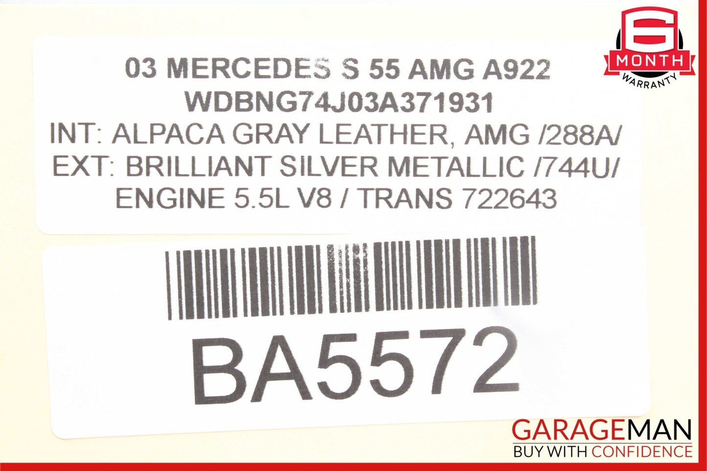 00-06 Mercedes W220 S55 AMG S500 Front Left Side Exterior Door Handle Silver OEM