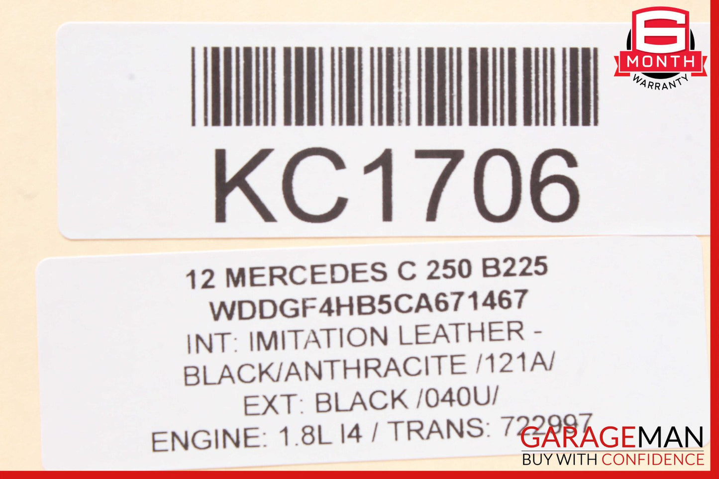 08-14 Mercedes W204 C300 C350 Rear Trunk Tailgate Release Open Handle OEM