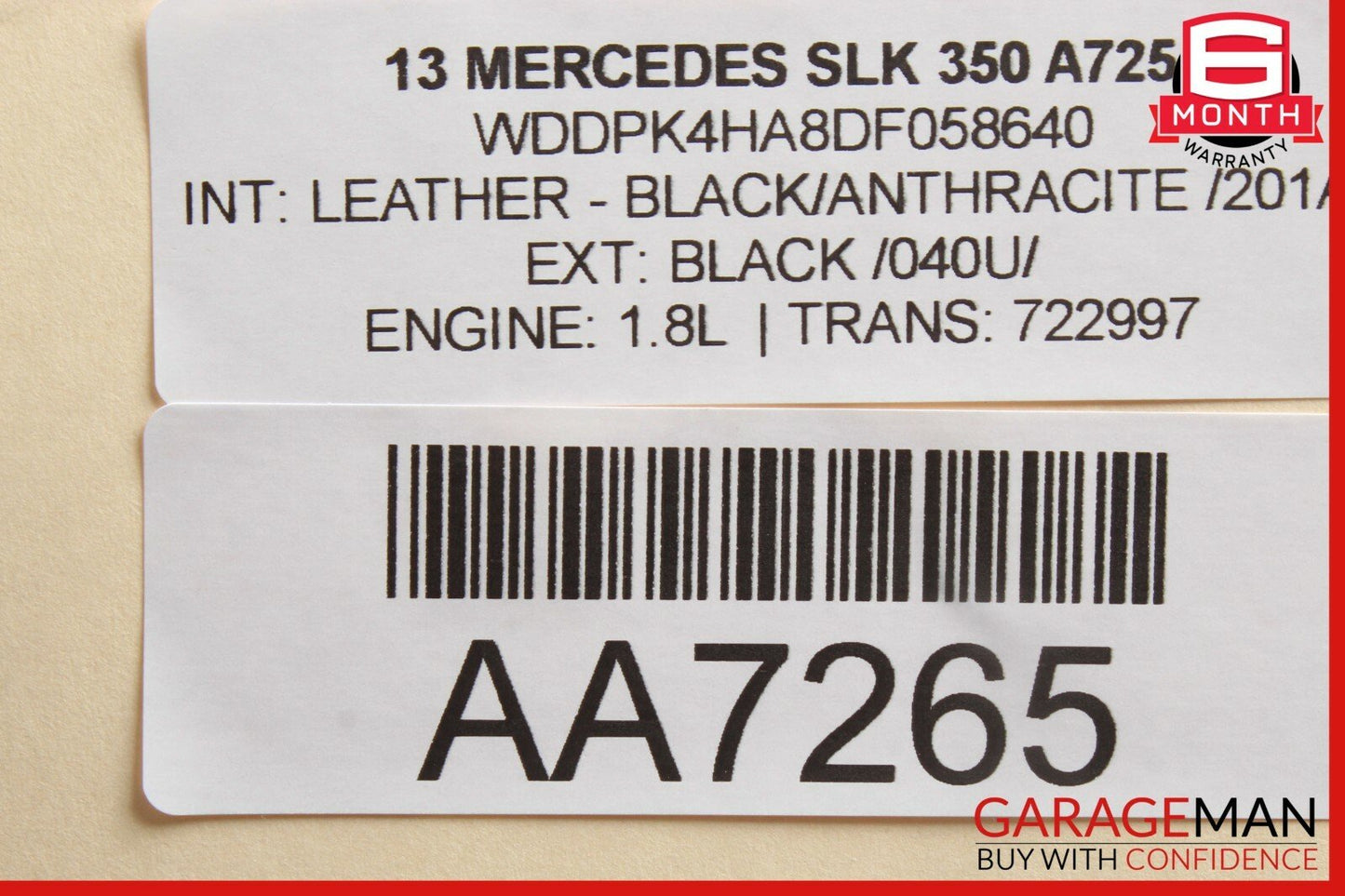 12-16 Mercedes R172 SLK350 Rear Left Driver Side Upper Control Arm Camber Strut