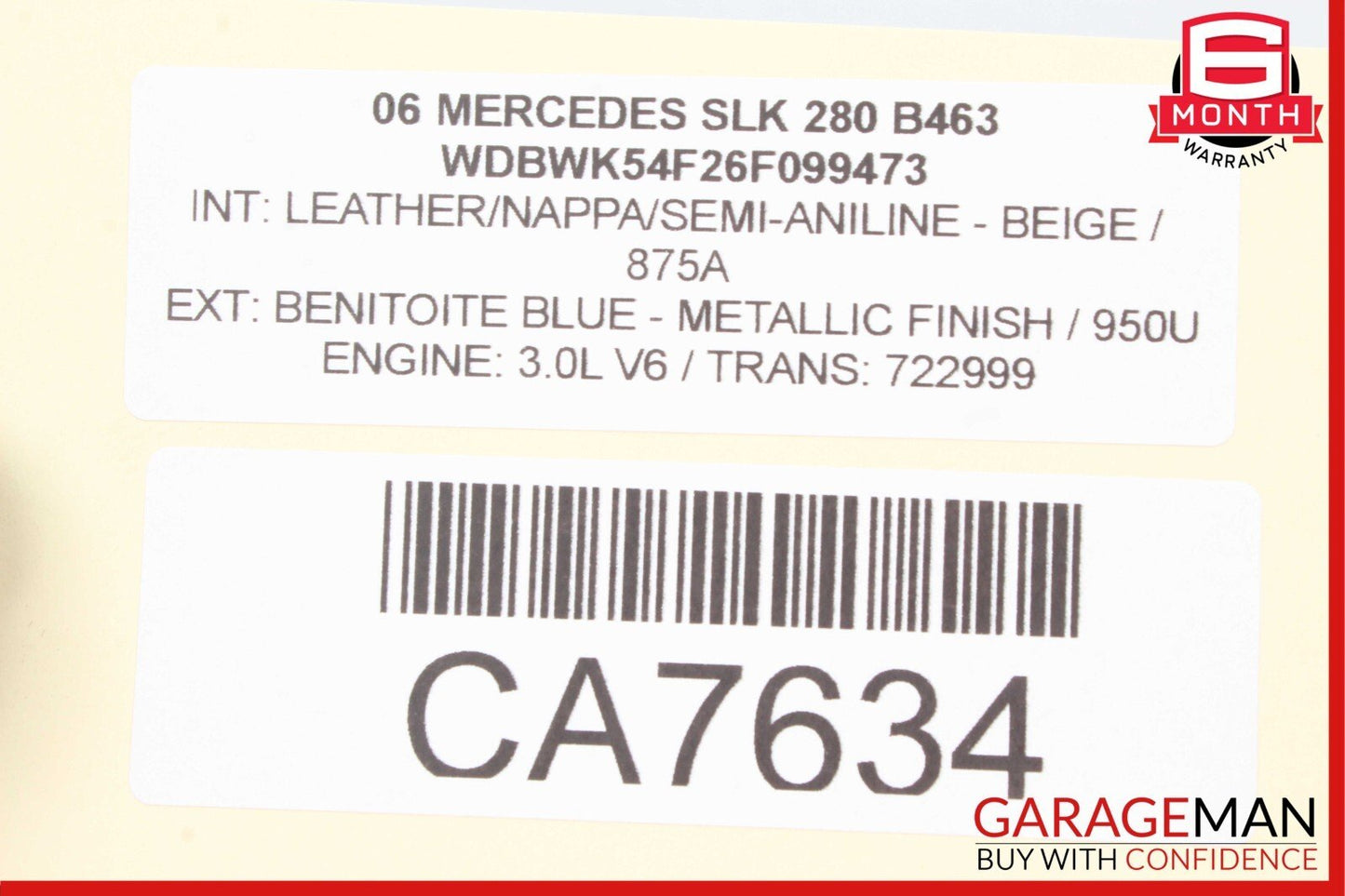 05-08 Mercedes R171 SLK280 SLK350 Front Left Exterior Door Handle OEM