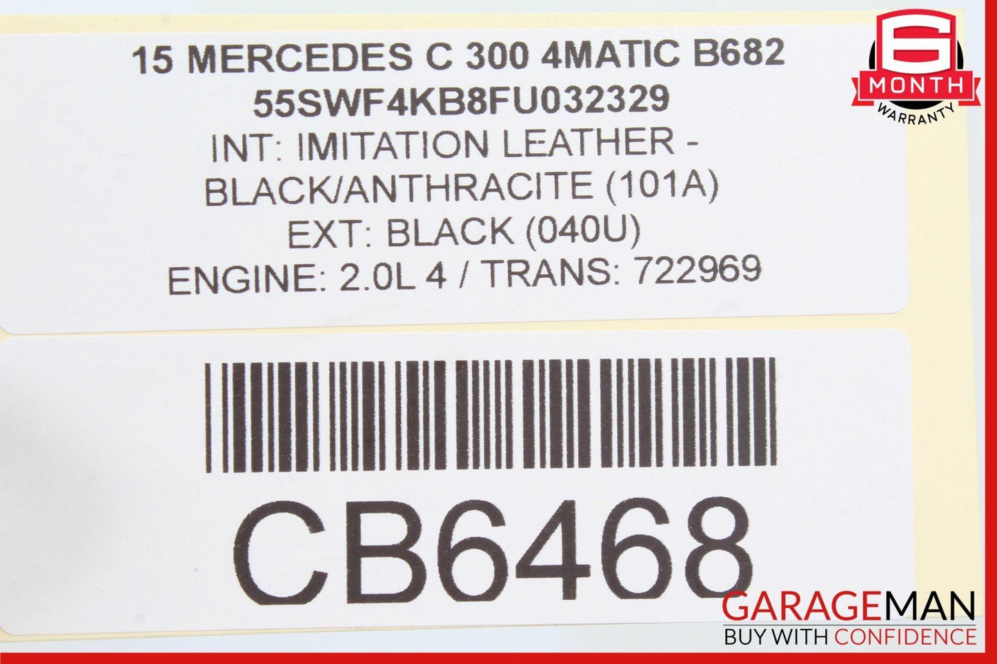 14-19 Mercedes W205 C300 GLC300 S550 Interior Rear View Mirror Gray OEM