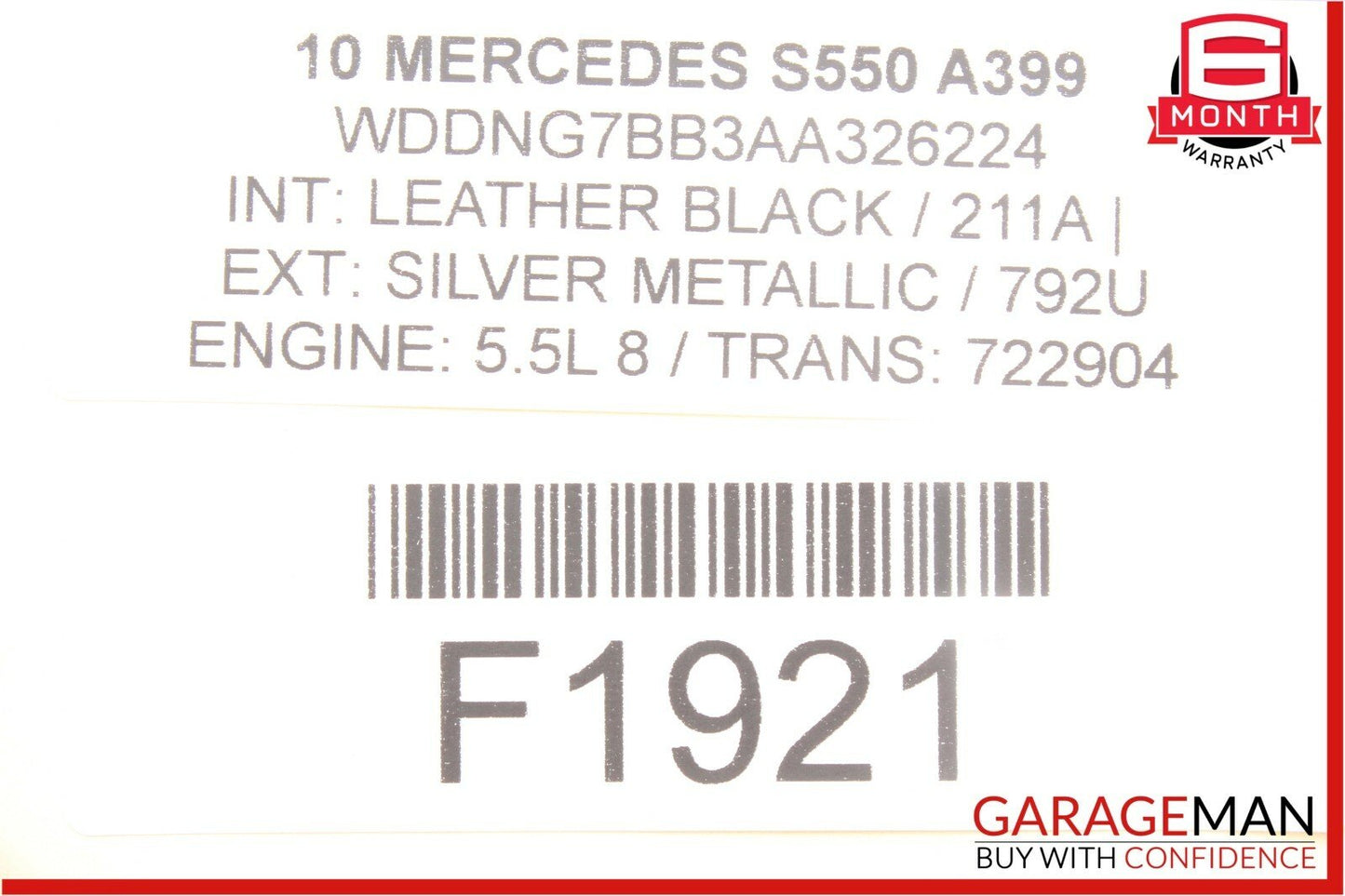 10-13 Mercedes W221 S63 AMG S550 Front Right Side Seat Occupant Sensor Module