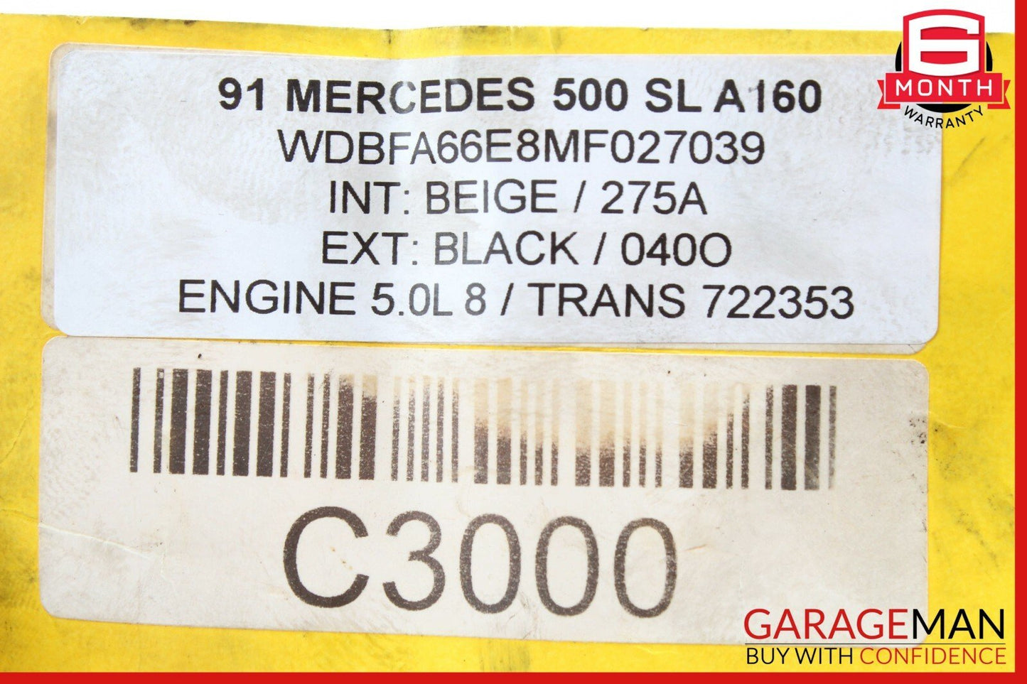 90-93 Mercedes R129 500SL Engine Motor Oil Pump Assembly