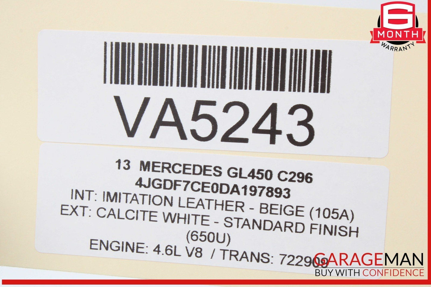 12-18 Mercedes X166 GL450 GL550 Front Right or Left Engine Timing Chain Plate