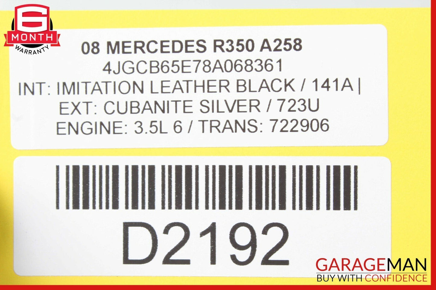 06-10 Mercedes W251 R350 R550 Rear Bumper Reinforcement Impact Bar OEM
