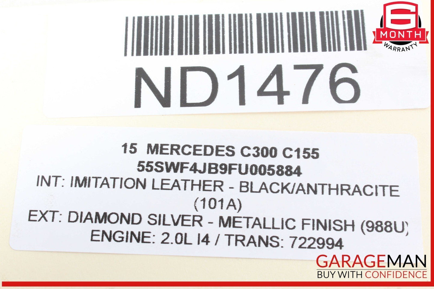 16-23 Mercedes W205 C300 Transmission Oil Cooler 0995001900 OEM
