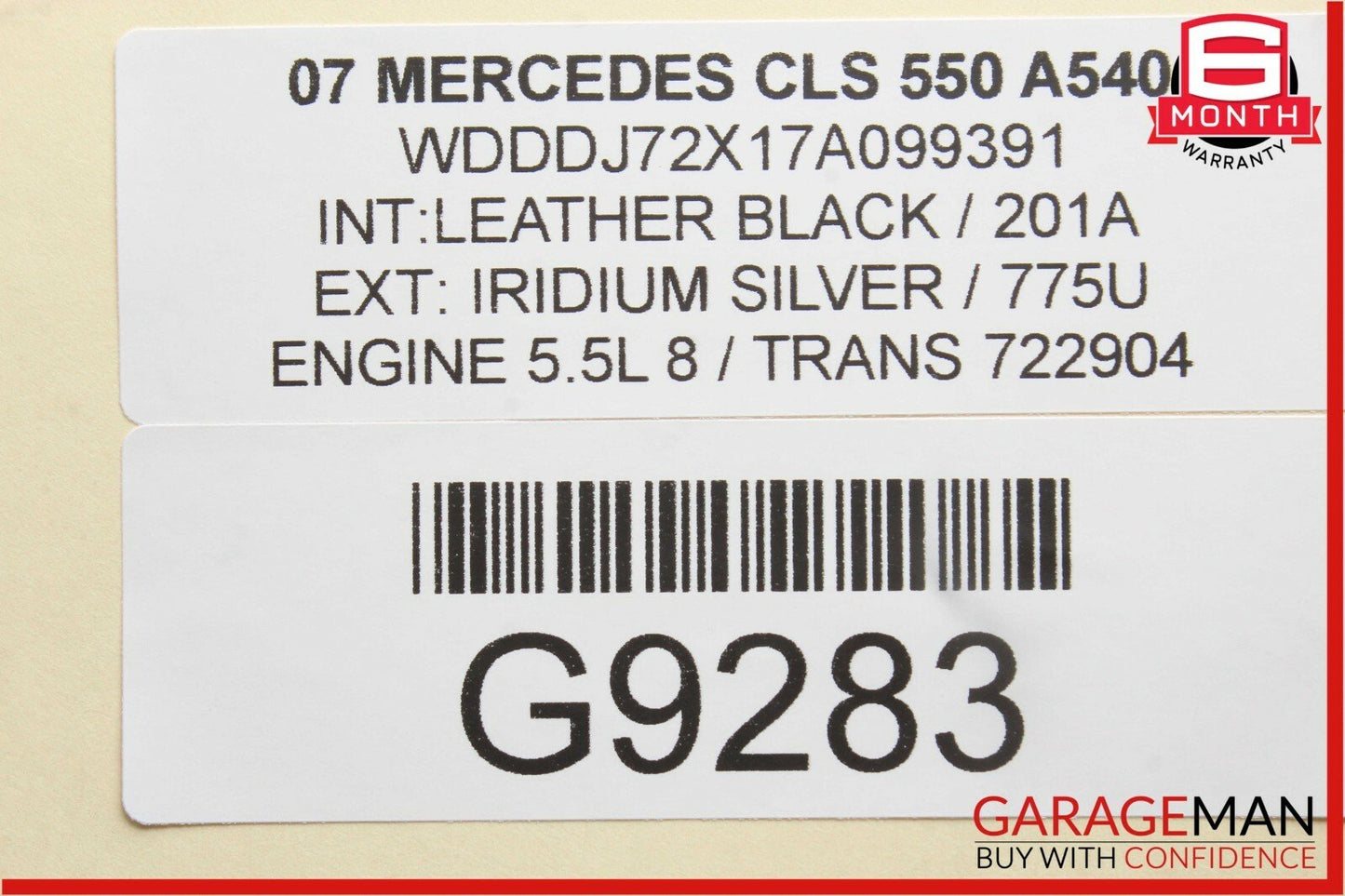 06-11 Mercedes CLS550 E350 Rear Overhead Dome Light Reading Map Grey