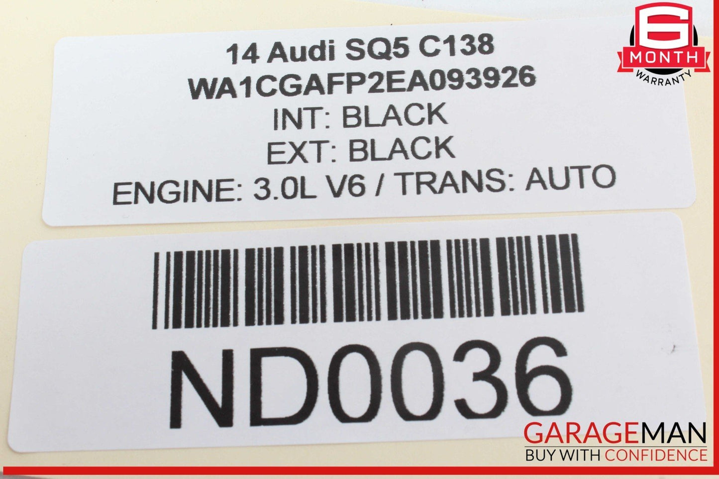 13-17 Audi SQ5 Front Right Passenger Seat Occupant Sensor Module 8R0959339A