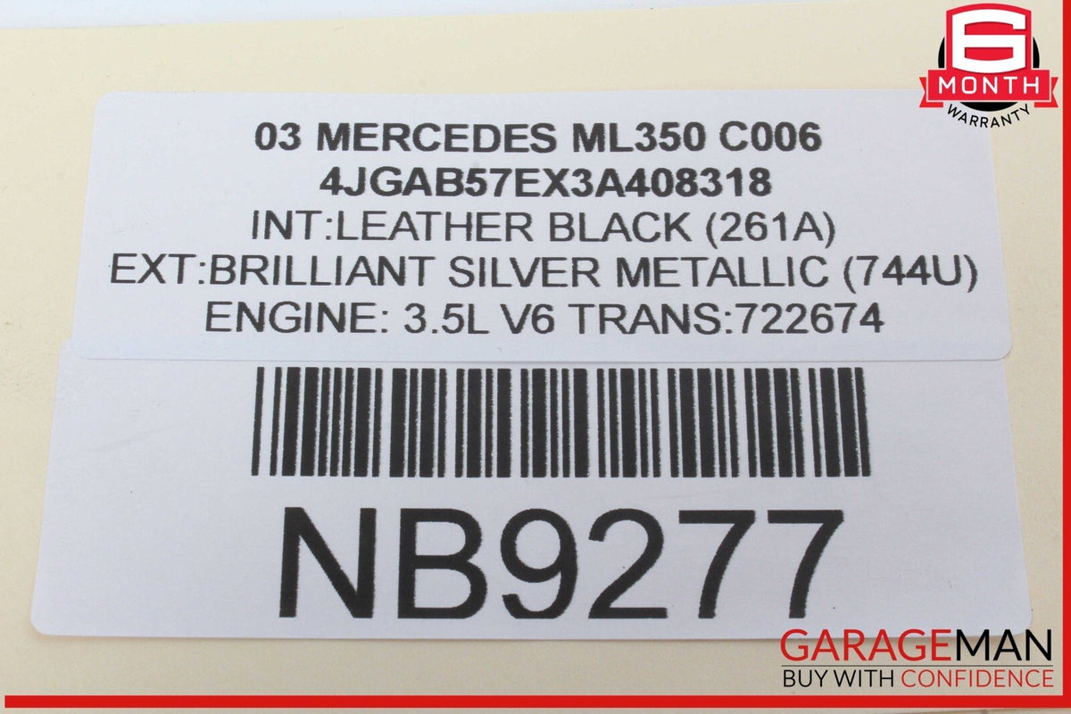98-05 Mercedes W163 ML350 ML55 AMG Rear Glass Windshield Wiper Motor Unit