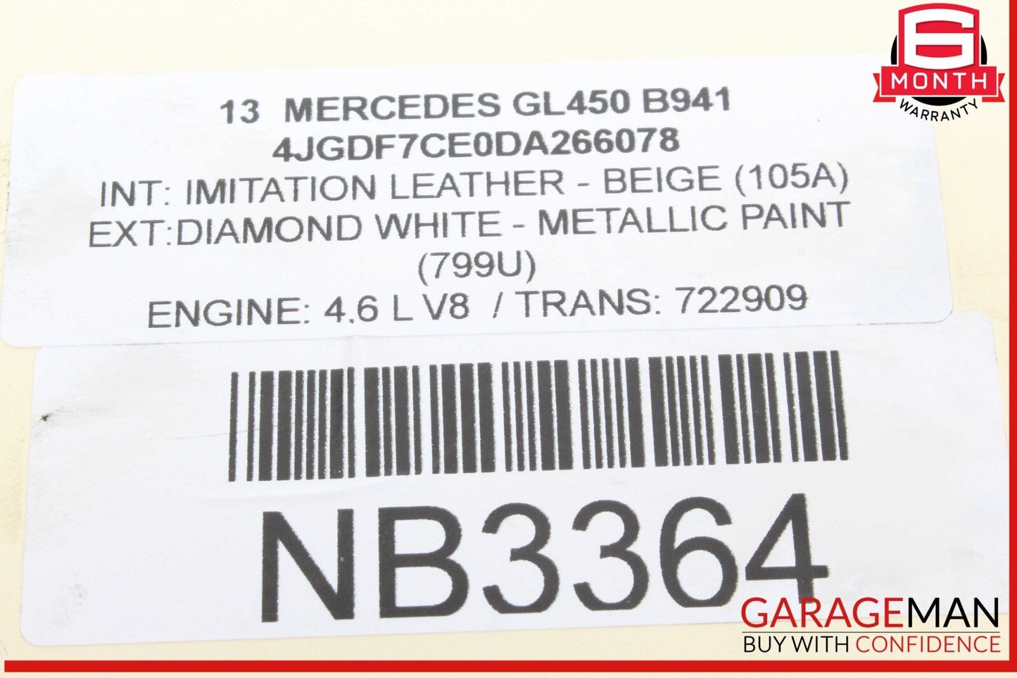 12-18 Mercedes X166 GL450 Front Right / Left Engine Timing Chain Cover Plate