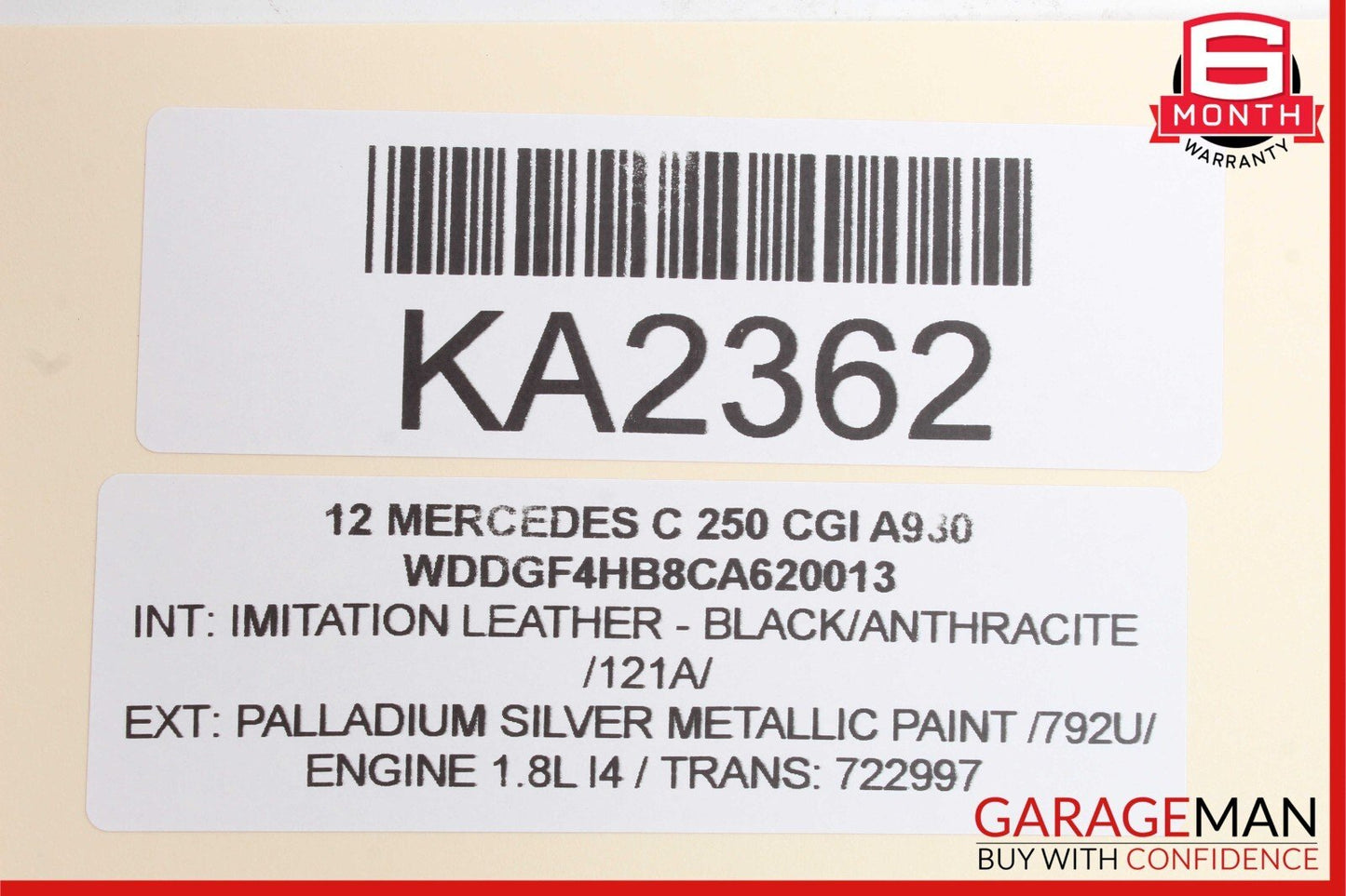 08-14 Mercedes W204 C250 C300 C180 Rear Trunk Lid Tailgate Release Open Handle