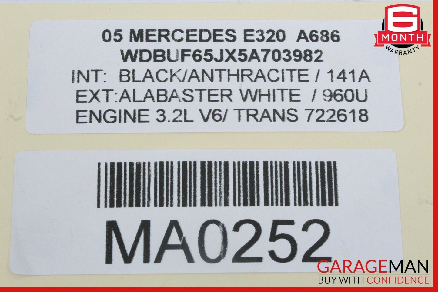 03-11 Mercedes W211 E320 Rear Left or Right Side Suspension Upper Control Arm